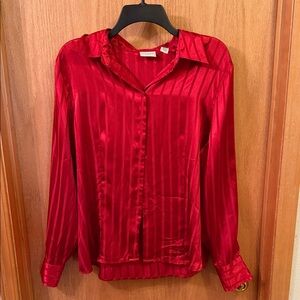 Covington  Vibrant Red Striped Blouse
